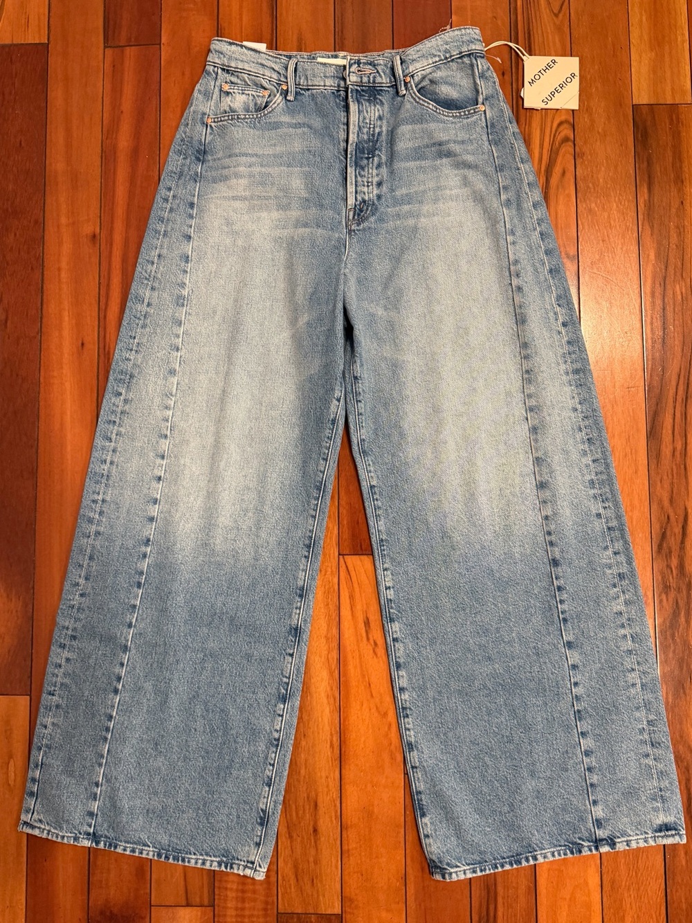 ❤️‍🔥 MOTHER The Pipe Dream Button Sneak High Rise Jeans in Leap At The Chance 30 - Picture 5 of 9